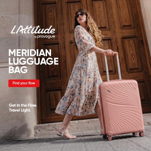 Image of Meridian Medium Check-in Suitcase 65 cm 24 inch Polypropylene Hard Trolley, 8 Spinner Wheels, 2-Pocket Convipack, Recessed Number Lock for Men & Women Blossom Pink /Megenta Pink