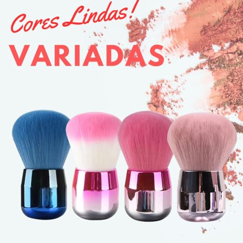 Kit Pinceis De Maquiagem, Um Pincel Para Base + Um Pincel para Blush Com Cerdas Macias [KRV Magazine