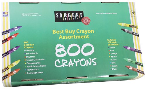 Sargent Art 800-Count Regular Crayon Class Pack, Best Buy Assortment, 55-3280 #TOP24
