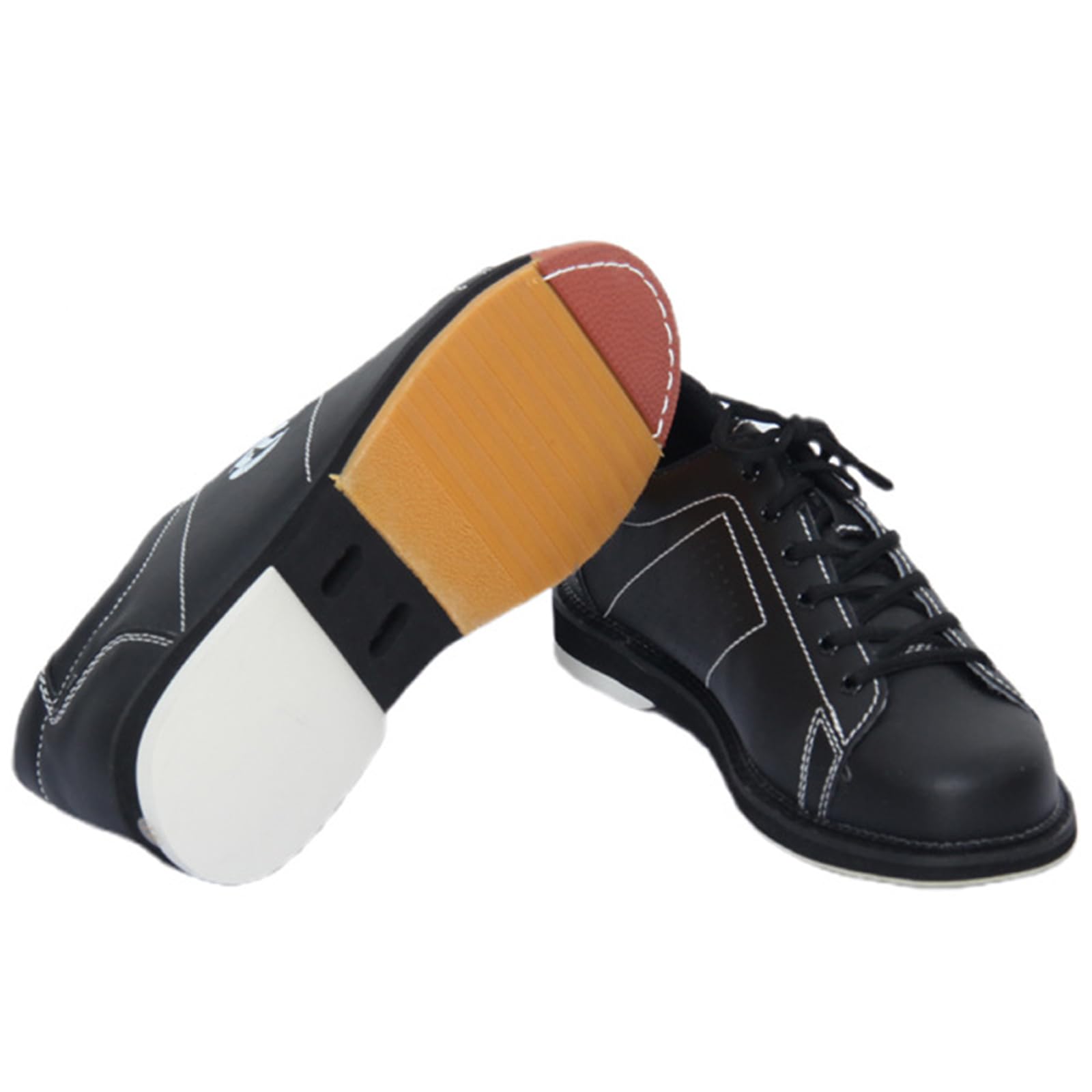SDEQA Chaussures de Bowling pour Hommes Baskets de Bowling en Cuir à Lacets