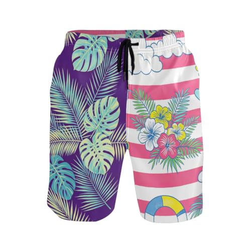 Short de bain avec compression anti-frottement long et élastique violet