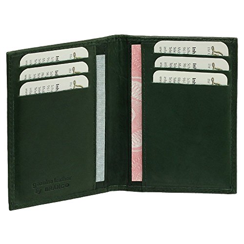 Leder Ausweisetui Ausweishülle Basic Dokumentenmappe Ausweismappe Ideal fürs Auto Farbe Grün