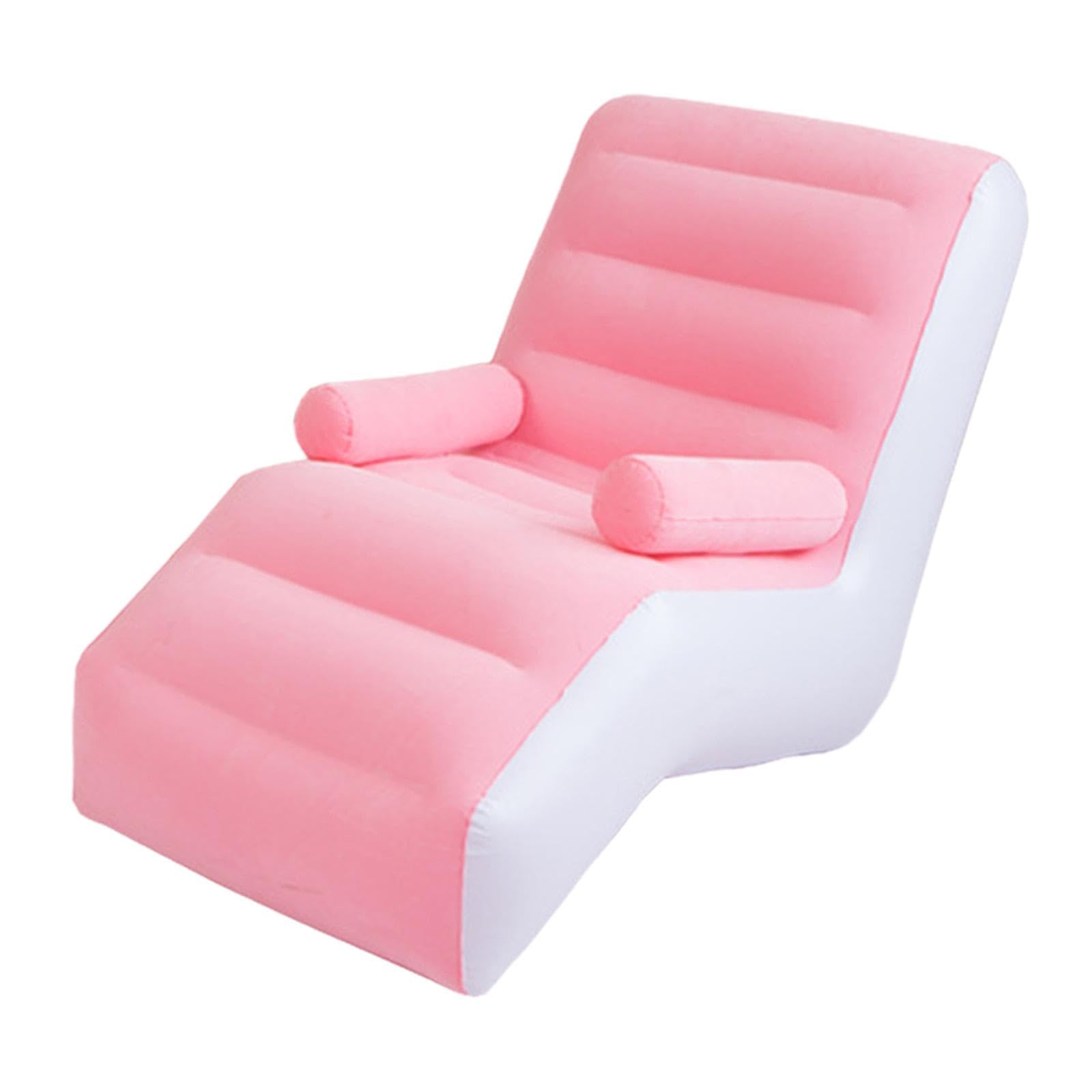 CALANDIS® Inflatable Chair Sofa PVC Soft Folding Lazy Sofa for Home Bed Indoor Outdoor Pink | 1 Inflatable Sofa with Armrests-image-43