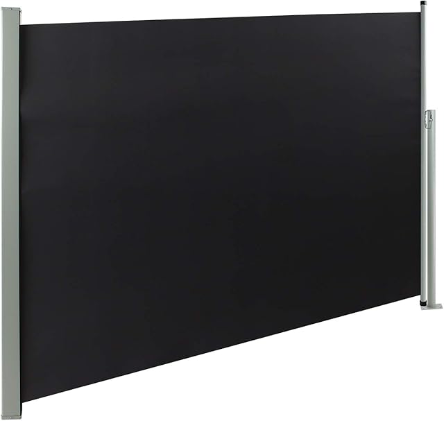 display4top Side Awning,Side Blind Extendable Sun and Wind Protection Privacy Screen for Balcony, Patio, Garden,Grey (180 x 300 cm)