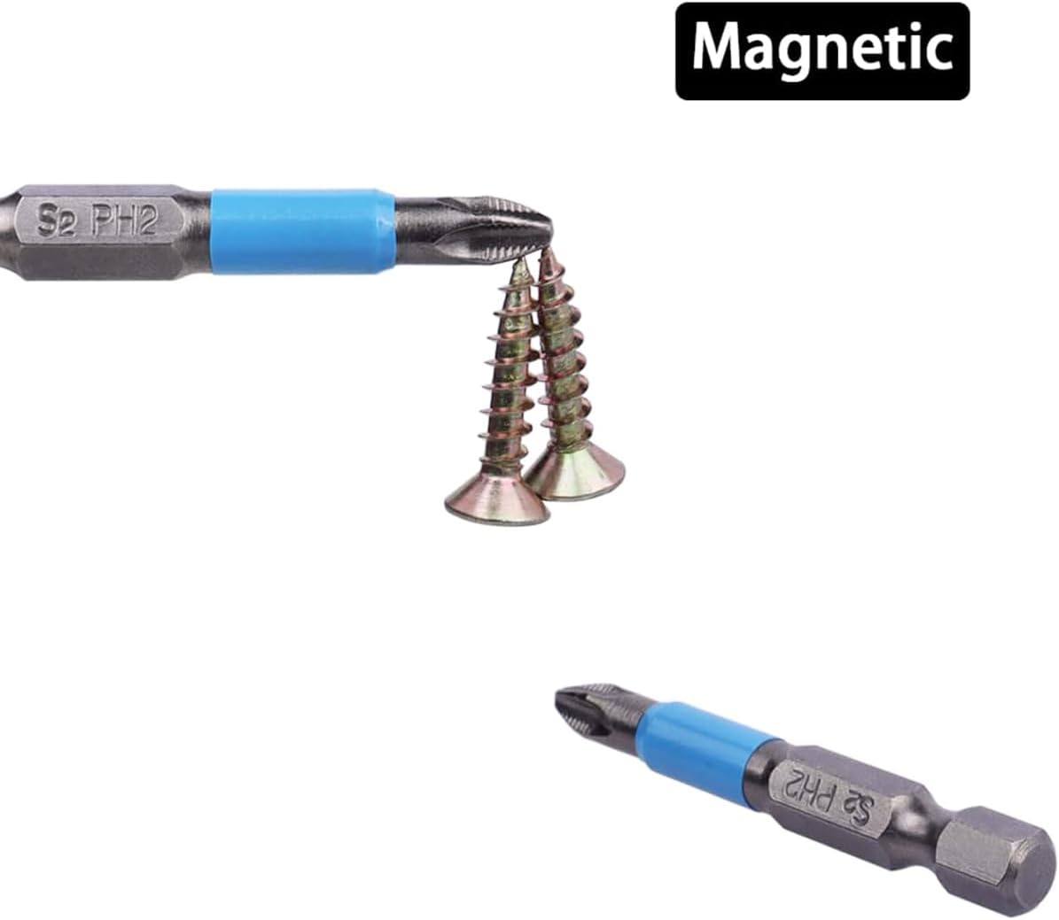 Wolfride 10PCS Magnetic Phillips Screwdriver Bits Set, 1/4 Inch Hex Shank Phillips Head Drill Bit (PH2 x 50mm)