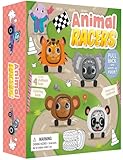 Animal Racers: Includes 4 Pullback Toys & a Coloring Book