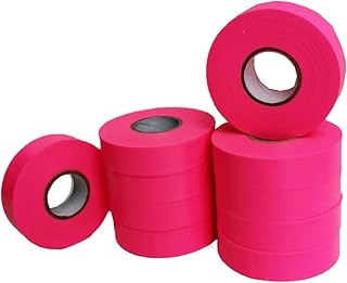 Flagging Tape， Survey Ribbon for Boundaries and Hazardous Areas Non-Adhesive Surveyor Tape with 1" Width, 150' Length -15F Temperature Resistance at Summer(Pack of 10) (Pink)