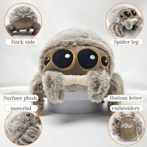 GUOYOU Niedliches Cartoon Spinne Kuscheltier Flauschiges Heimdekoration 20 cm Weiche und Realistische Halloween Plüschtier mit Großen Augen Stofftier Geschenk für Erwachsene Und Kinder