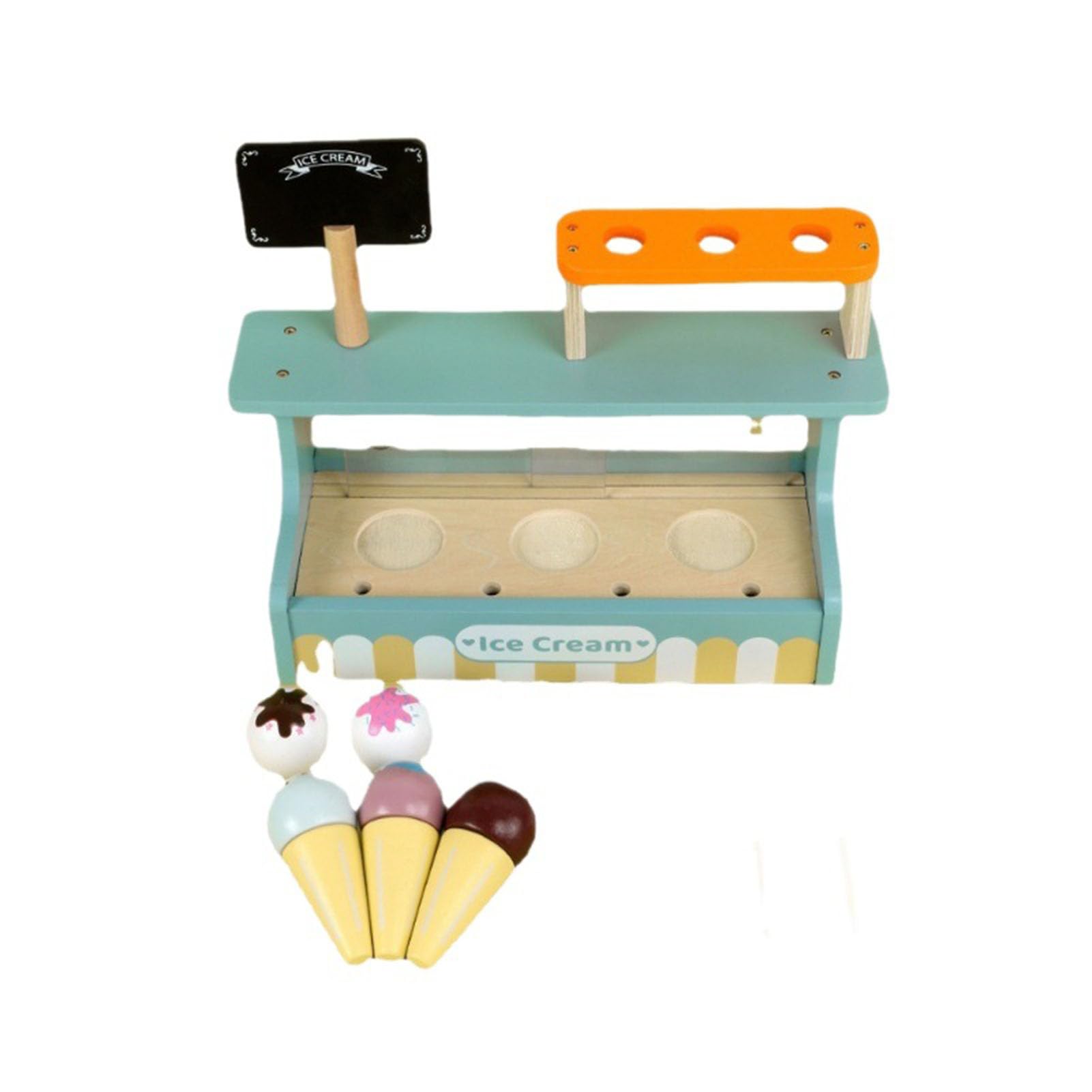 Set Gioco Gelateria in Legno, Giocattolo Stand di Dolci Immaginario | Giocattolo in Legno per Bambini a Tema Cibo, Banco da Gioco Immaginario, Stand per Dolci Giocattolo