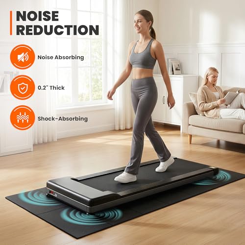 Image of Stepwaver Walking Pad Mat for Carpet, Treamill Mat for Hardwood Floors, High Density, 1 /4 Thickness, Folable, Floor Protection for Bike, Elliptical, Treadmill