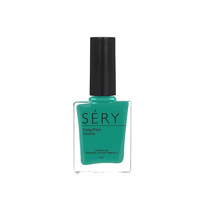 SÉRY Colorflirt Glossy Finish Nail Paint | Glossy, Quick Dry, High Coverage, Chip Resistant, Long Lasting | Nail Polish For Women | Clear Bow- 10 Ml