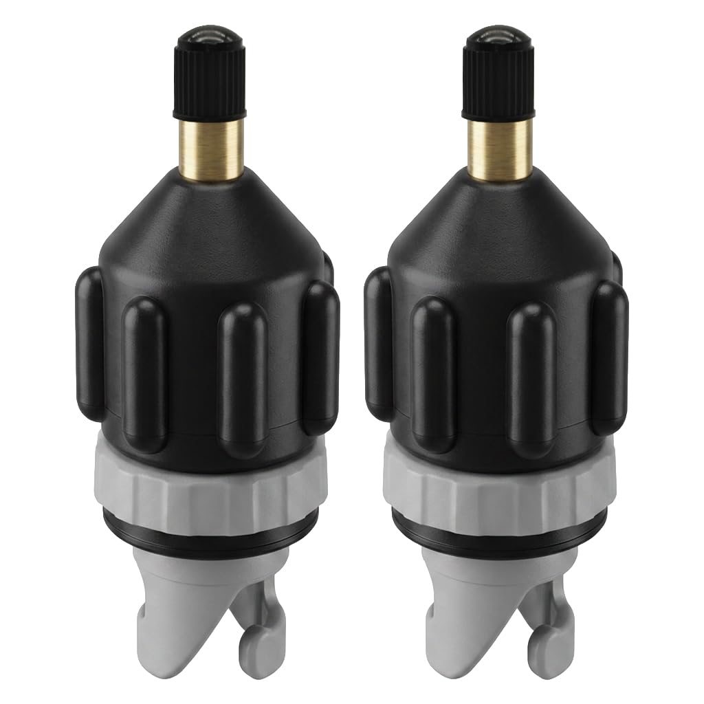 2Pcs Black SUP Pump Adapter, Premium Air Valve Converter Attachment for Inflatable Paddle Board, Kayak, Canoe & Boat - Universal Multifunction Compressor Adaptor