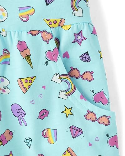 Image of The Children's Place Girls' Plaid Stretch Jacquard Short Sleeve Dress