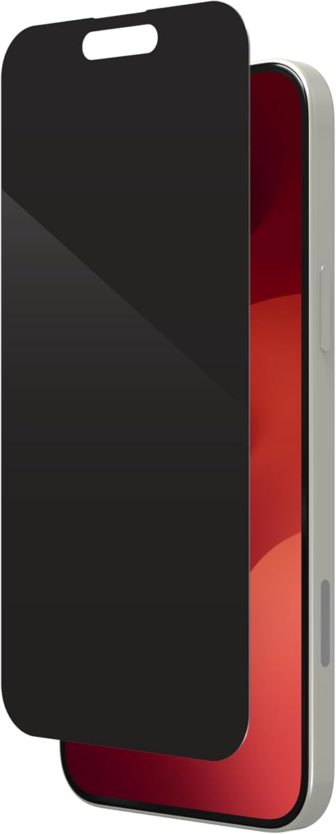 ZAGG InvisibleShield Glass Elite Privacy Screen Protector, Compatible for Apple iPhone 15 Plus, Scratchproof, Smudgeproof, Shockproof, Reinforced Edges, Easy Application