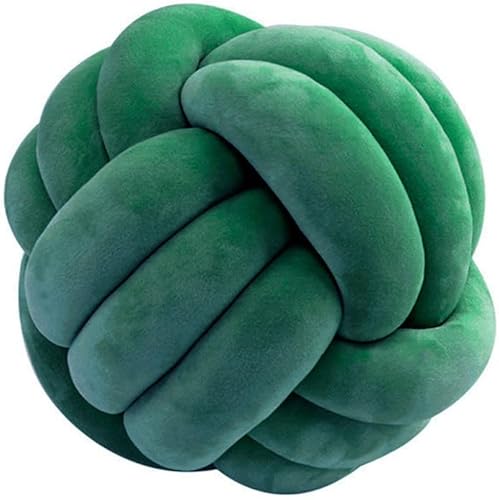 Miniatura 8 de BYITRE Almohadas de nudo suave, cojín redondo para decoración del hogar, almohada de felpa anudada hecha a mano (11 pulgadas, marrón)
