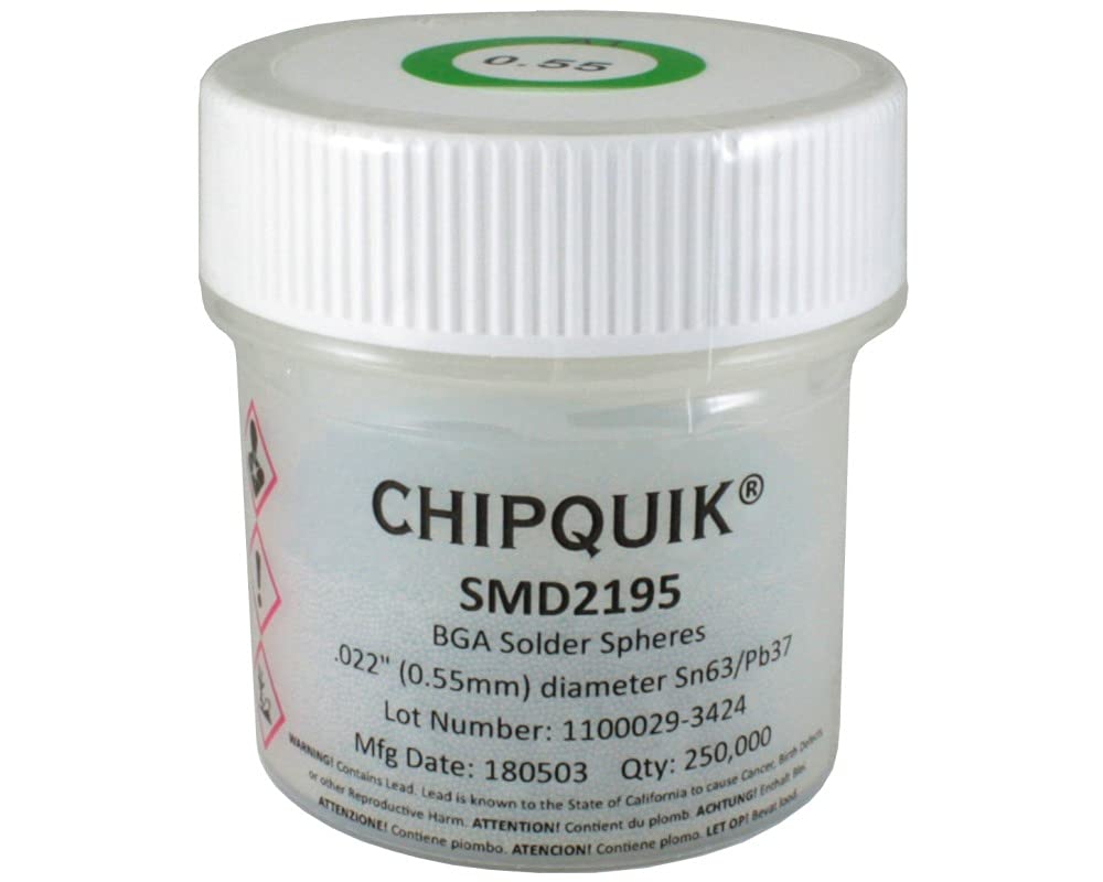 Chip Quik SMD2195 Solder Spheres Sn63/Pb37 .022