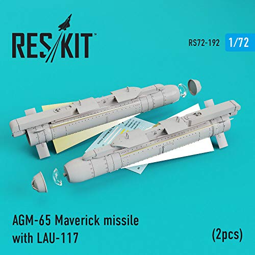 Reskit RS72-0192 AGM-65 Maverick Missile avec LAU-117 1/72 résine (2 pcs)