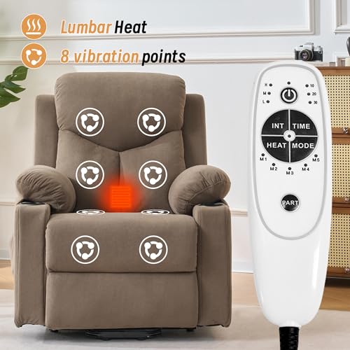 Image of Power Lift Recliner Chair for Elderly with Massage and Heat,Recliner Chairs for Adults with Remote,Electric Lift Chair with Side Pockets,USB & Type-C Ports for Living Room (Coffee)