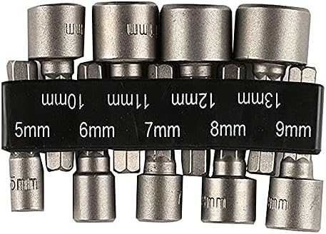 Irtyif 9 PCS Nut Driver Set, Non Magnetic Hex Shank Quick-Change Nut Driver Socket Kit, Diameter 5-13 mm Hex Shank Bit Socket for Wrench Hand Drill Electric Screwdriver Manual Screwdriver Bits Set