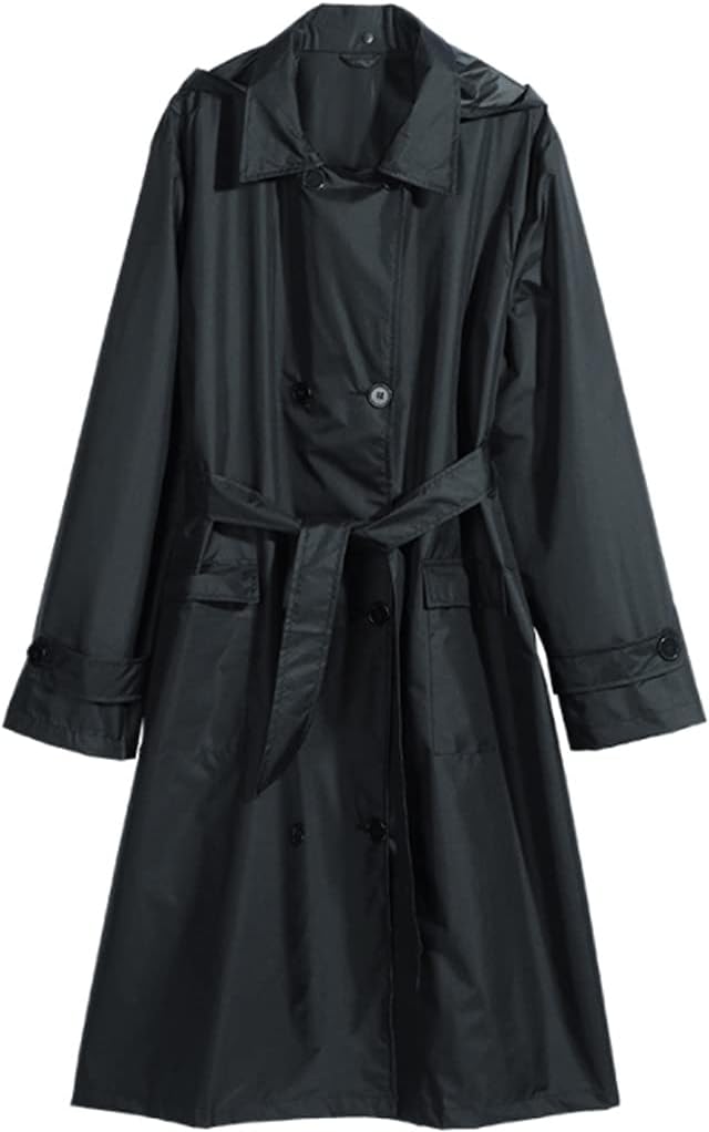 Adult Universal Lengthened and Buttoned Outdoor Windbreak Raincoat,moist Sunscreen Coated Hiking Jacket