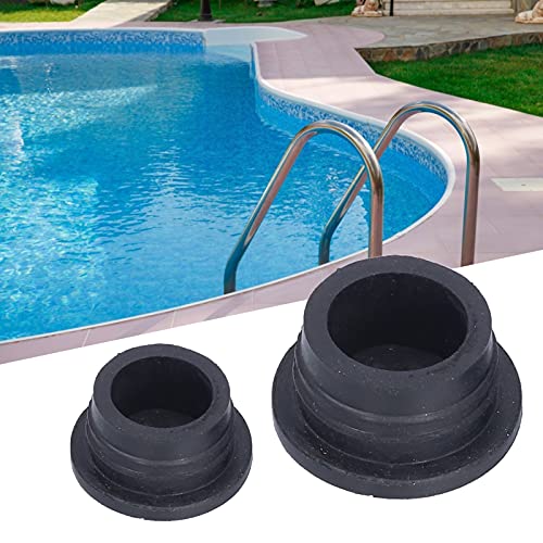 Tapones de goma para escalera de piscina 2 piezas negro miniatura 3