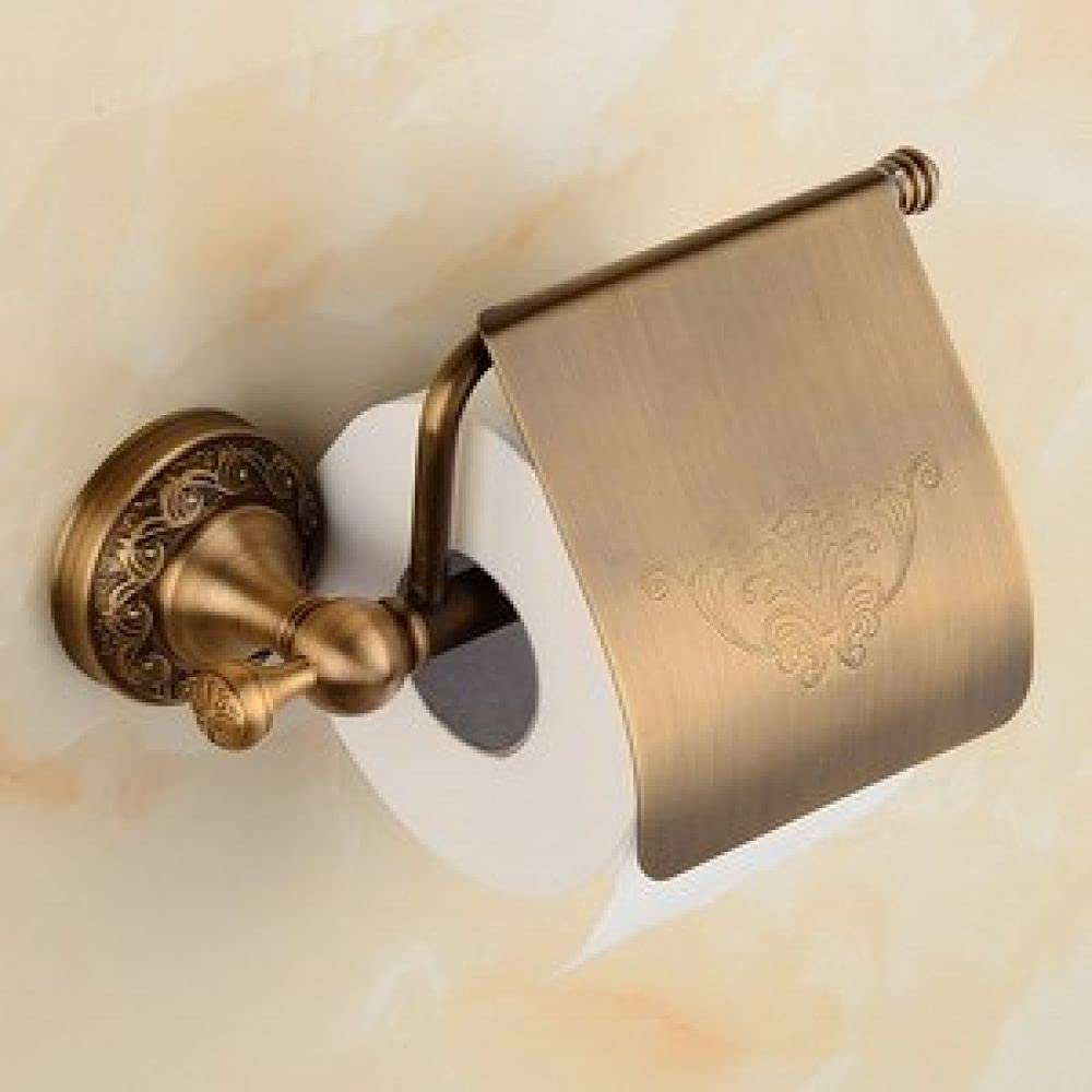 LCANALLYMS Wall hooks, Coat Hook Bathroom Hooks Solid Brass Accessories Set Robe Paper Holder Towel Bar Soap Basket Sets(Paper Holder 1)