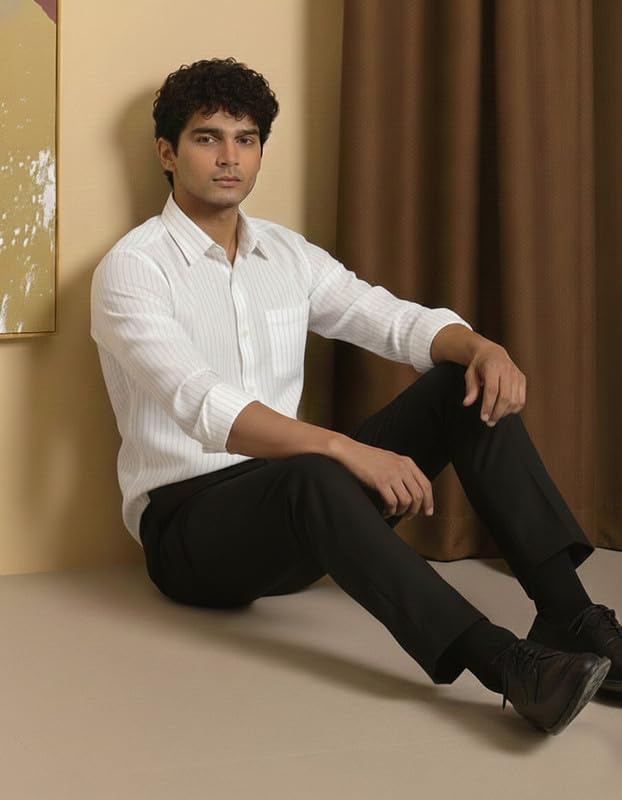 Image of DEELMO Men's Regular Fit Solid Soft Touch Textured Shirt || Casual, Formal and Bussiness Wear || (Available in Plus Size)