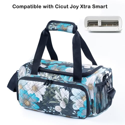 Image of AMOIGEE Carrying Case for Cricutt Joy Xtra, Joy Extra Bag, Full Open Case with Pockets for Cricutt Joy Xtra Accessories and Tools, Dust Cover, Mat