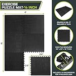 ProsourceFit Puzzle Exercise Mat ½ in, EVA Interlocking Foam Floor Tiles for Home Gym, Mat for Home Workout Equipment, Floor Padding for Kids, Black, 24 in x 24 in x ½ in, 24 Sq Ft - 6 Tiles - Image 2