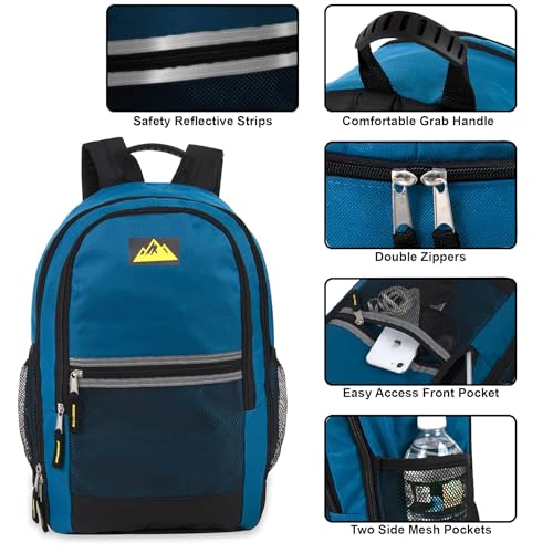 Summit Ridge 24 Pack Bulk Reflective Backpacks Wholesale for College Men, Women, Homeless Adults (Male Colors Pack)2