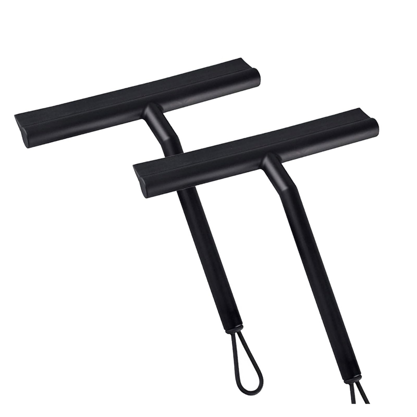 Raschiello Per Doccia Tergivetro for doccia, detergente for porte in vetro, raschietto for pareti con supporto in silicone, for la pulizia dello specchio del bagno, dei vetri(Black 2 pack)