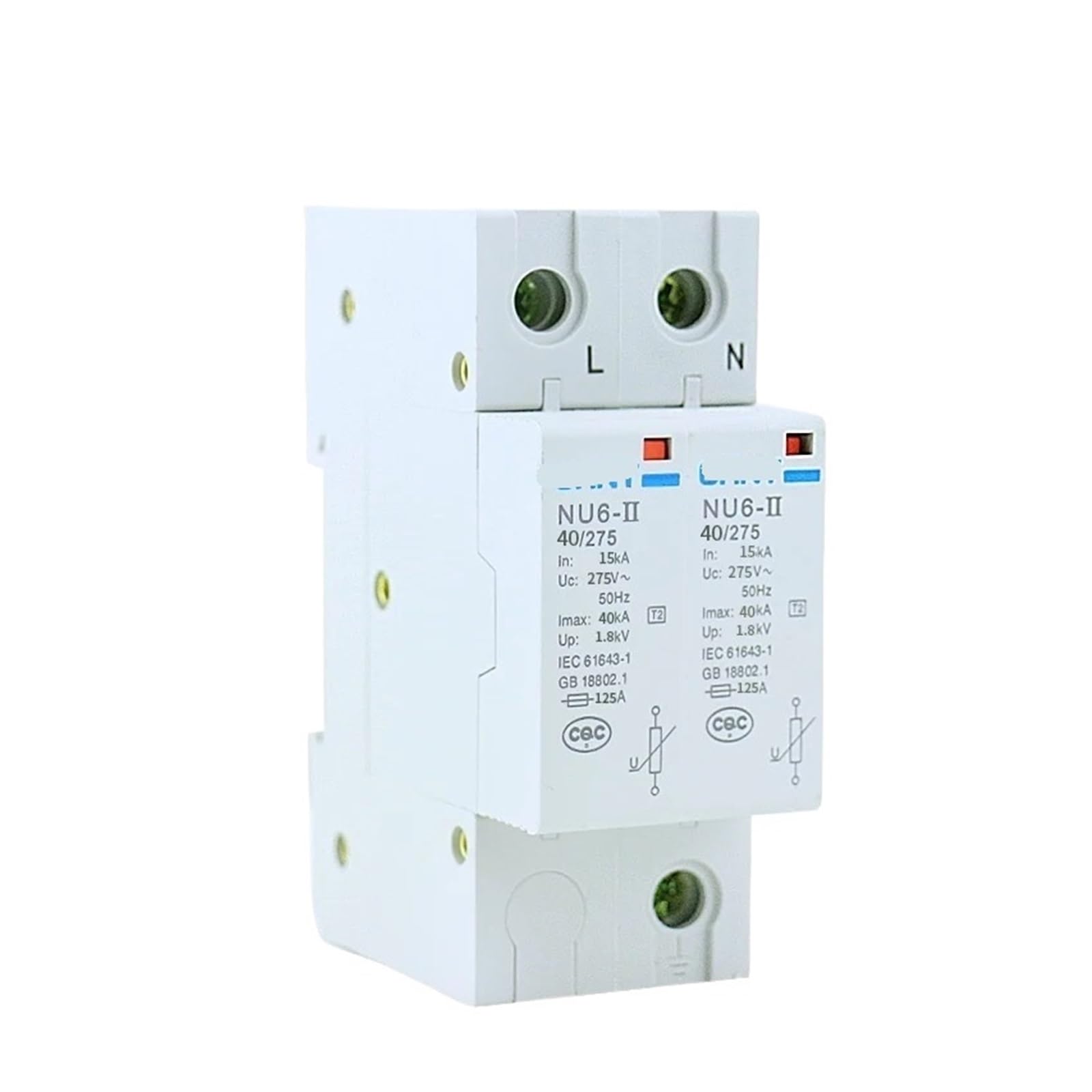 YFHGULBTK Arrester Protector Surge NU6-II 2P/40kA Single Phase