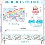 Cartoon Birthday Party Decorations, Party Supplies Set Include Banner, Balloons, Backdrop, Cake Cupcake Toppers, Tablecloth for Kids Theme Party Favors (Multi-131PCS) - Image 2