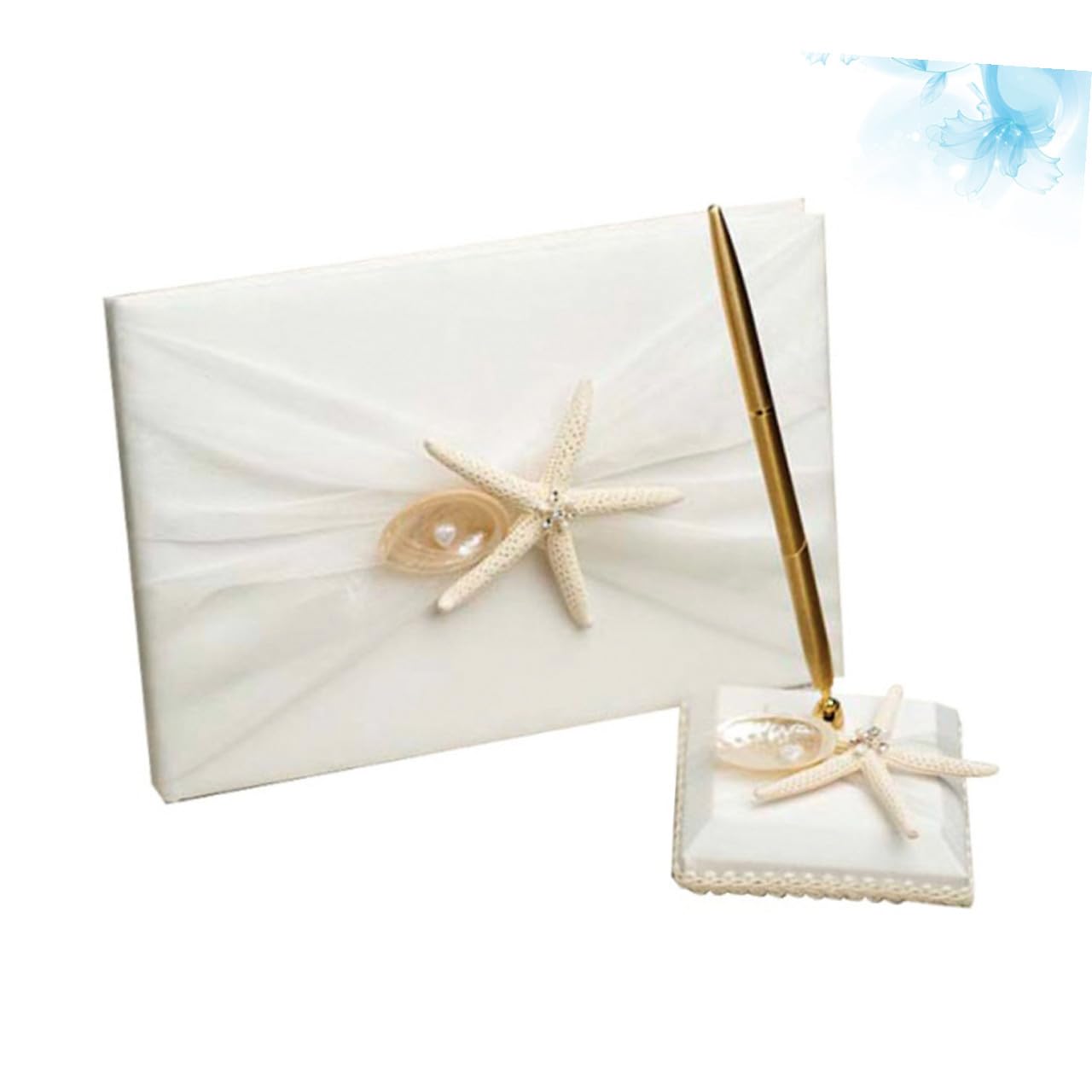 TOYANDONA Guest Book per Matrimonio in Stile Spiaggia con Copertina Bianco, per Registrazione Messaggi e Presenze a Feste di Nozze e Fidanzamento