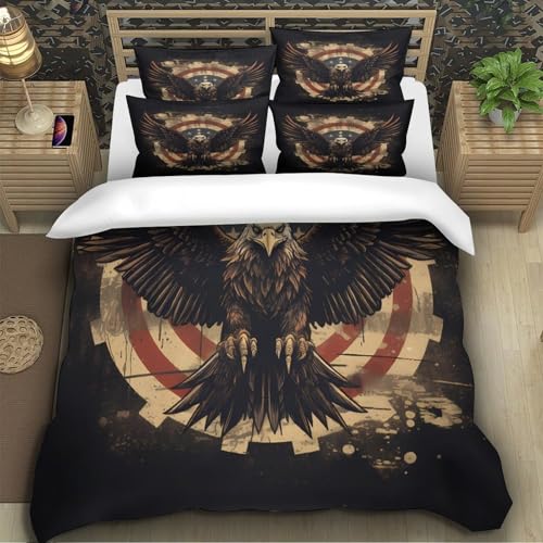 Housse de Couette 200x200 Aigle Parure de Lit Microfibre Douce pour Adolescent - 5