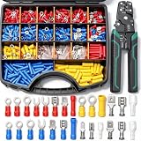 Twidec/1100pcs Wire Connectors Kit,Insulated Electrical Wire Terminals,Waterproof Crimp Connector kit Includes Spade Fork Ring Bullet Insulated Connectors Wire connectors and Wire Crimper Tool
