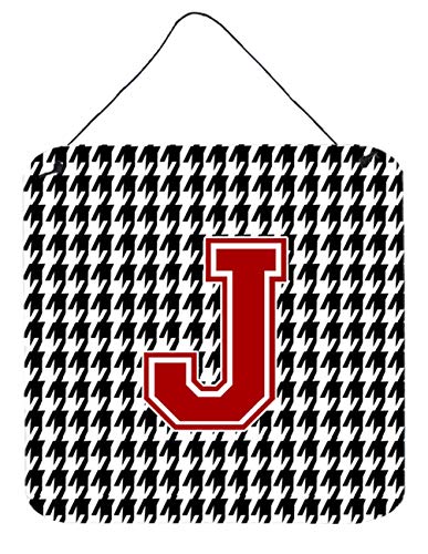 Caroline's Treasures CJ1021-JDS66 Monogram - Initial J Houndstooth Wall or Door Hanging Prints CJ1021, 6x6, Multicolor