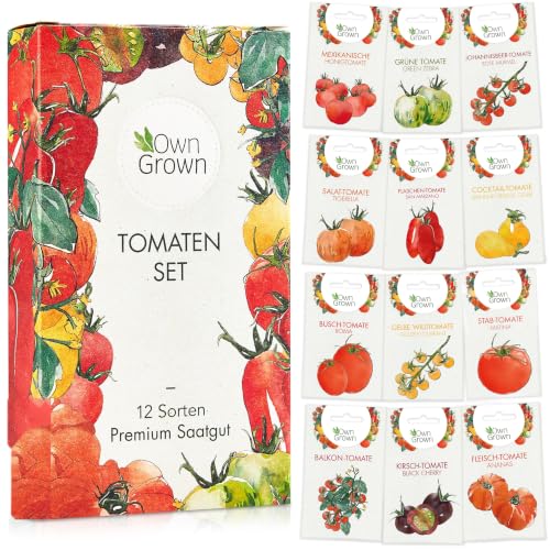 Tomaten Samen Set : 12 Sorten Tomatensamen für Garten und Balkon – Tomaten Anzuchtset – Tomatensamen Alte Sorten – Garten Geschenk Set – Alte Tomatensorten OwnGrown