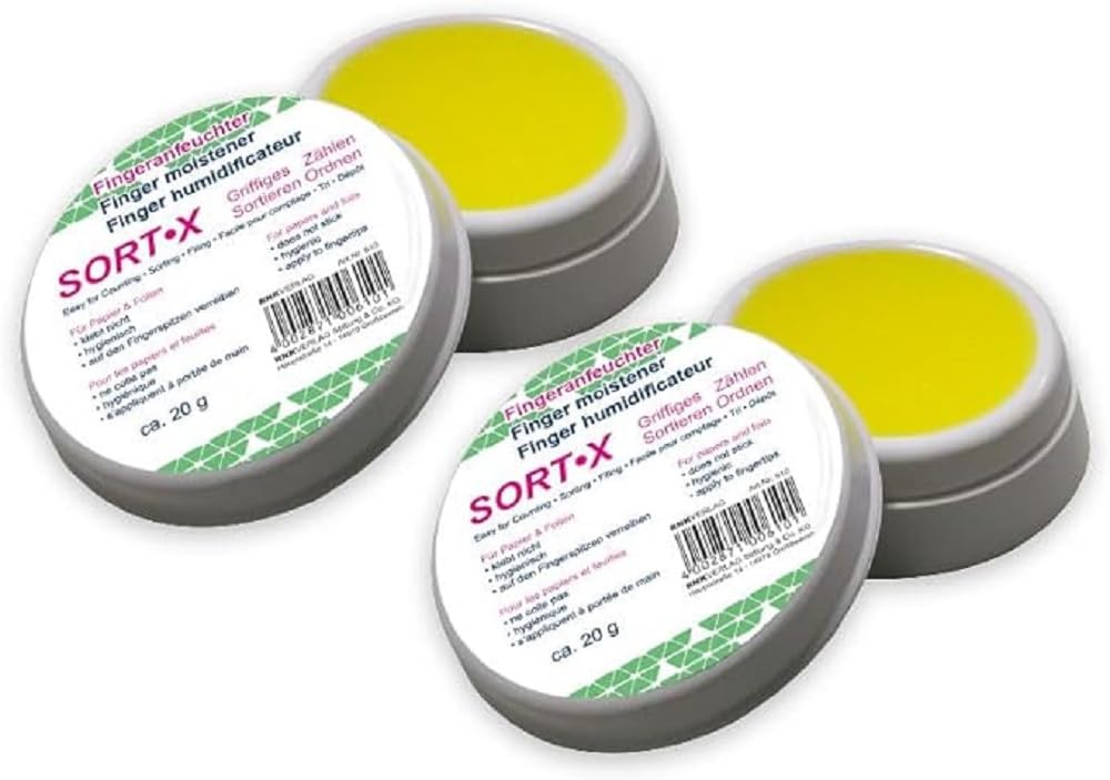RNKVERLAG SORT-X 610-3 - Humidificador de dedos para contar, clasificar y ordenar de manera fácil de agarrar, 2 unidades