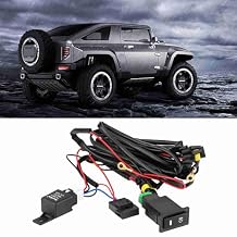 Fog Light Switch Wiring Kit, 12V Universal Car LED Fog Light On/Off Switch Wiring Harness Relay Kit for Most Vehicle