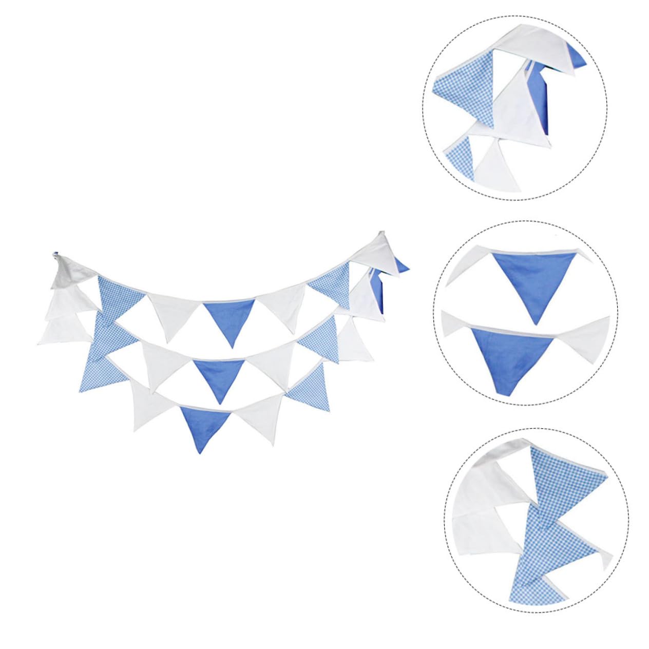 Toyvian 3 Piezas De Cuerda De Algodón Azul Y De Burra Guirnalda De Boda Banner Guirnalda De Cumpleaños Triángulo Al Aire Decoración Del Bebé