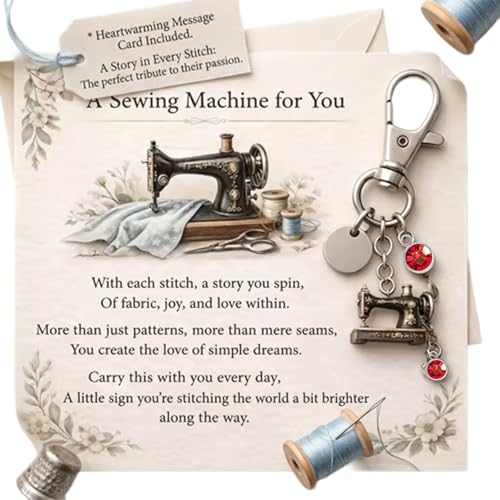 Emotional Support Sewing Machine Keychain,Enamel Metal Novelty Sewing Machine Keychains