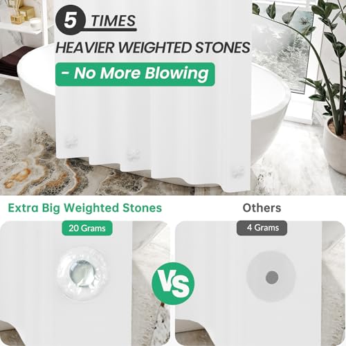 image for AmazerBath Plastic Small 36 x 72 Narrow Frosted , PEVA Cute Stall Show