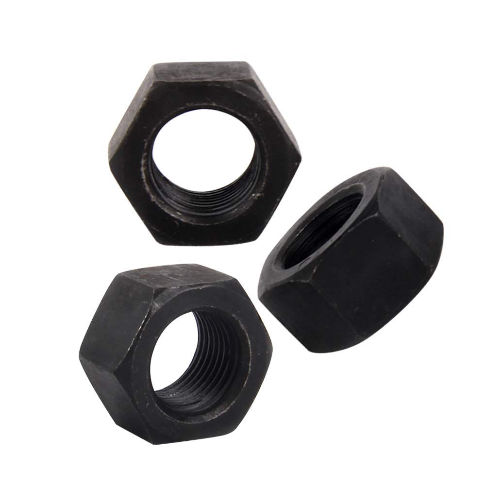 Yudesun Black Hardware Fasteners Tools Hex Lock Nuts - Carbon Steel Hexagon Head Thread Insert Locking Nut M10 X 1.25Mm Pitch