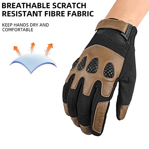 Tfroco Tactical Gloves For Men, Motorcycle Gloves For Women, Airsoft Paintball Gloves Full Finger Touchscreen For Outdoor Sports Coyote Medium #TOP3