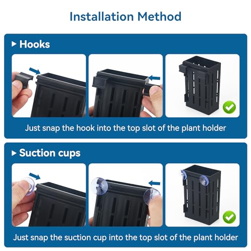 image for Borlech Upgraded Aquarium Plant Holder with Hooks and Suction Cups for