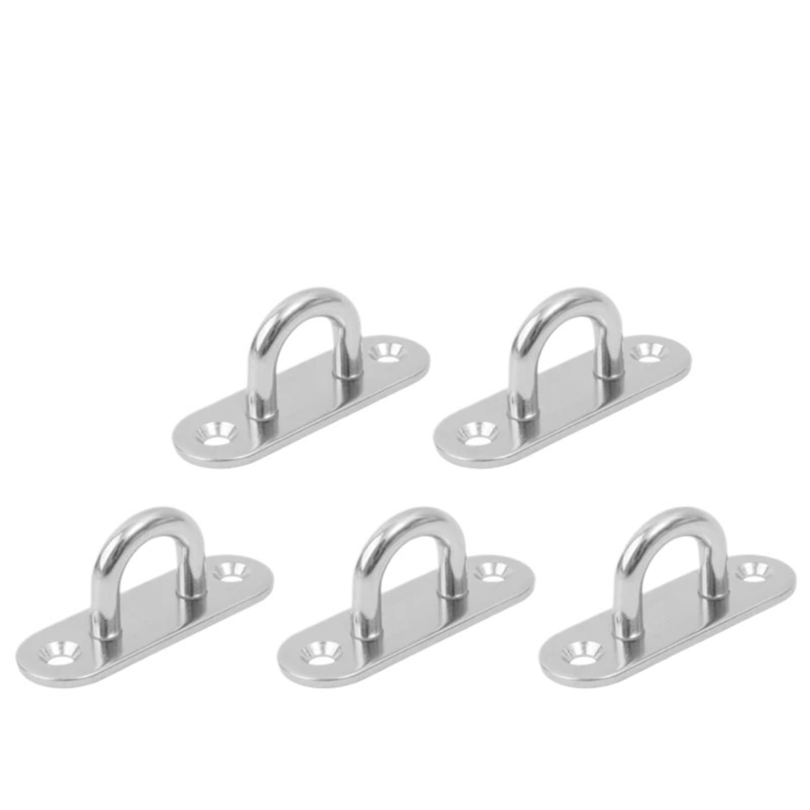 LTYKNGH Eye Plate 5-20pcs Stainless Steel Hook M5/M6 Eye Plate Heavy Duty Oblong Ceiling Hooks Pad Marine Hardware Home(5pcs(M5))