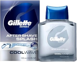 Gillette Series Cool Wave After Shave Splash for Men - Alcohol-Free Sensitive Skin Post-Shave, Refreshing Masculine Scent, 3.3 fl oz