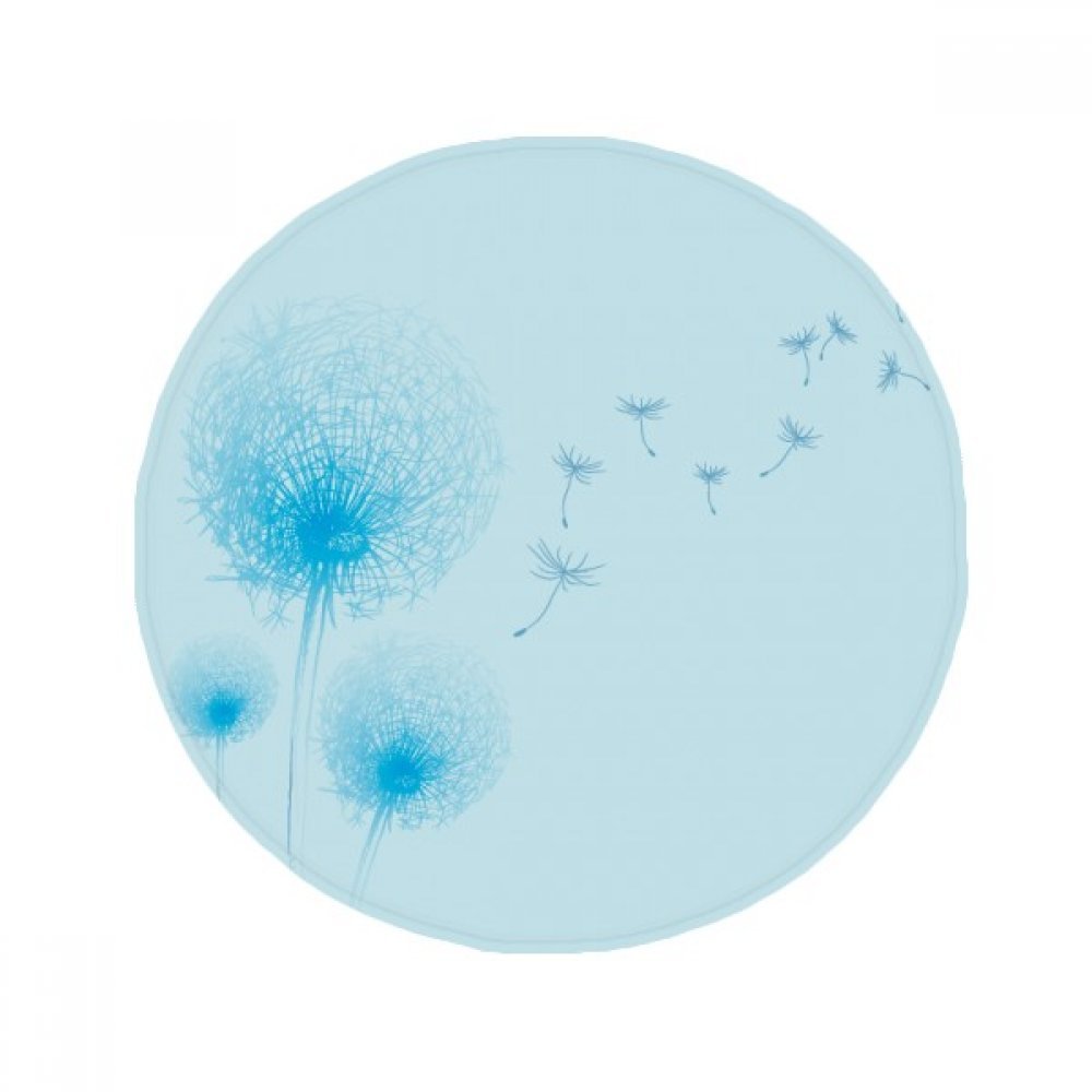 Tapis de pissenlit fleur bleue rond lavable pour une salle de bain accueillante