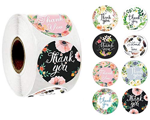 1\'\' Thank You Stickers Roll, Gold Foil Fonts Labels Seals for Packaging Bags, Boxes, Envelopes, Gifts for Sealing and Decoration (Blackpink) â€¦